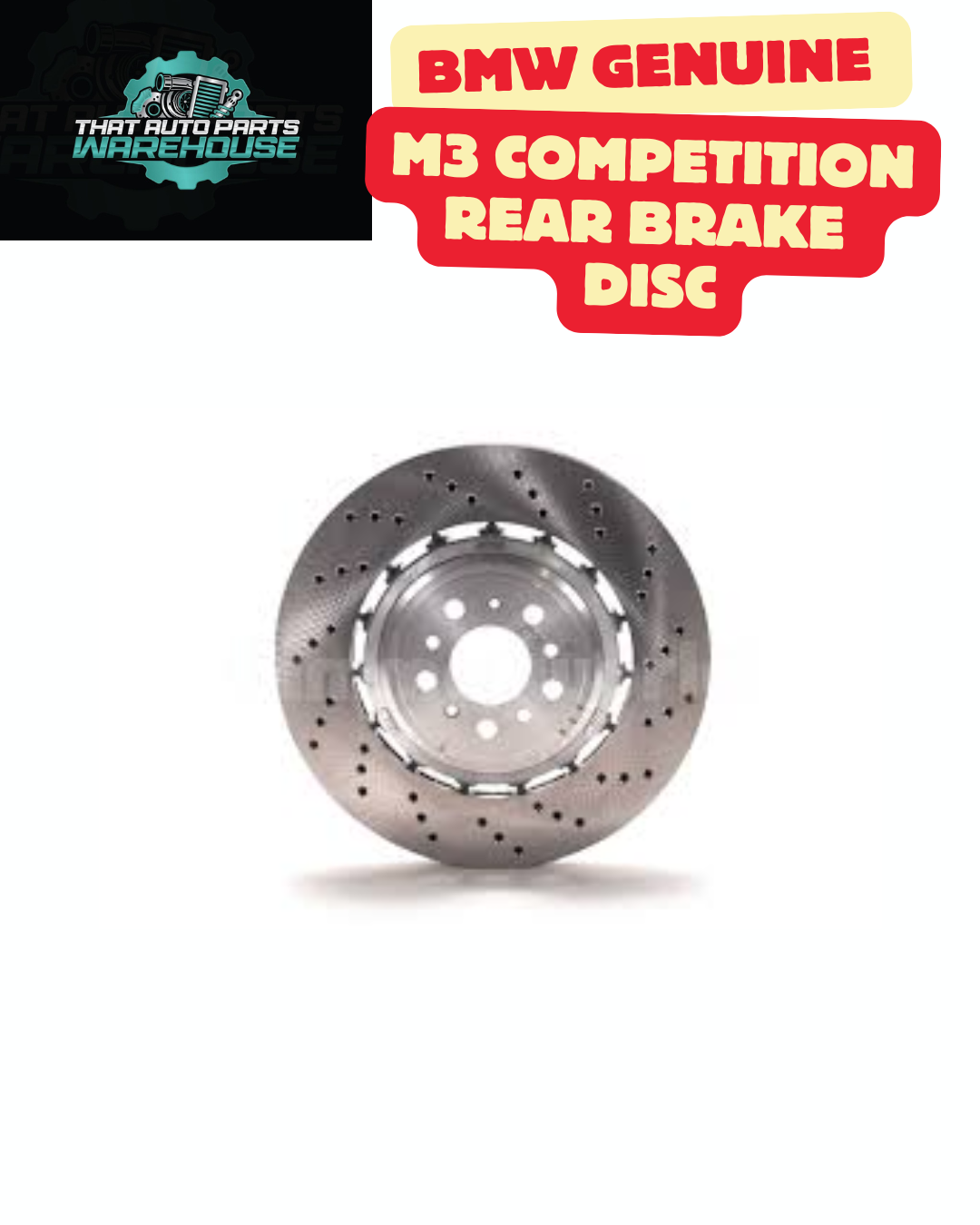 BMW G80 M3 / M3 Competition Rear Right Brake Disc – Genuine BMW 34207889664