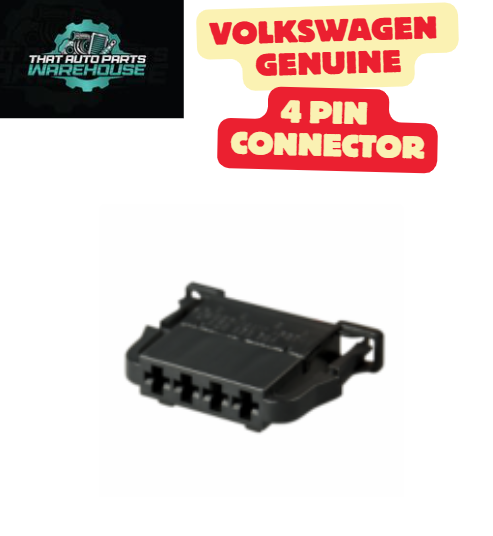 Genuine Volkswagen Flat Connector 4 Pin Black P# 4D0972704