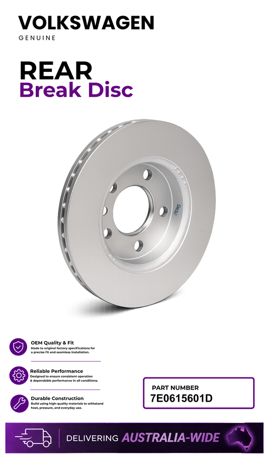 Genuine Volkswagen Rear Brake Disc P# 7E0615601D – OEM Brake Rotor