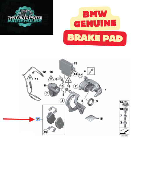 Genuine BMW Rear Brake Pad Kit P# 34218847062 – X3 F25