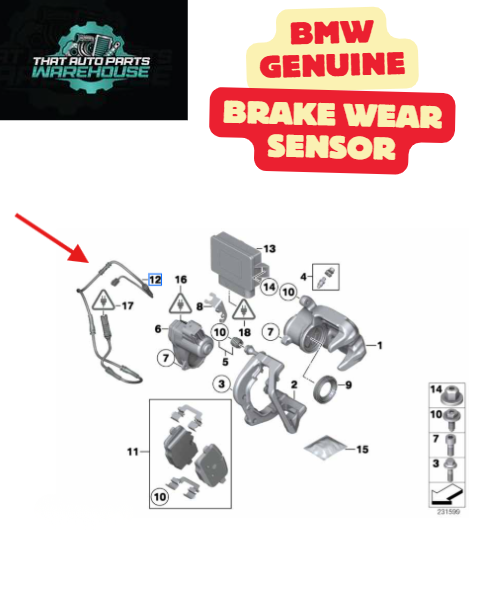 Genuine BMW Rear Brake Pad Wear Sensor P# 34356790304 – X3 F25