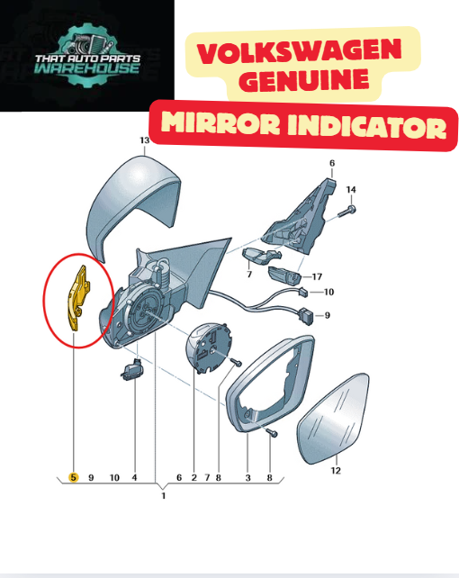 Genuine VW Mirror Indicator Left Hand P# 2GA949101D