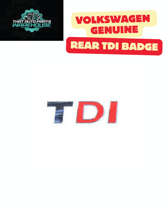 Genuine VW Rear TDI Badge – Chrome & Red (P# 2H0853675AGQF)