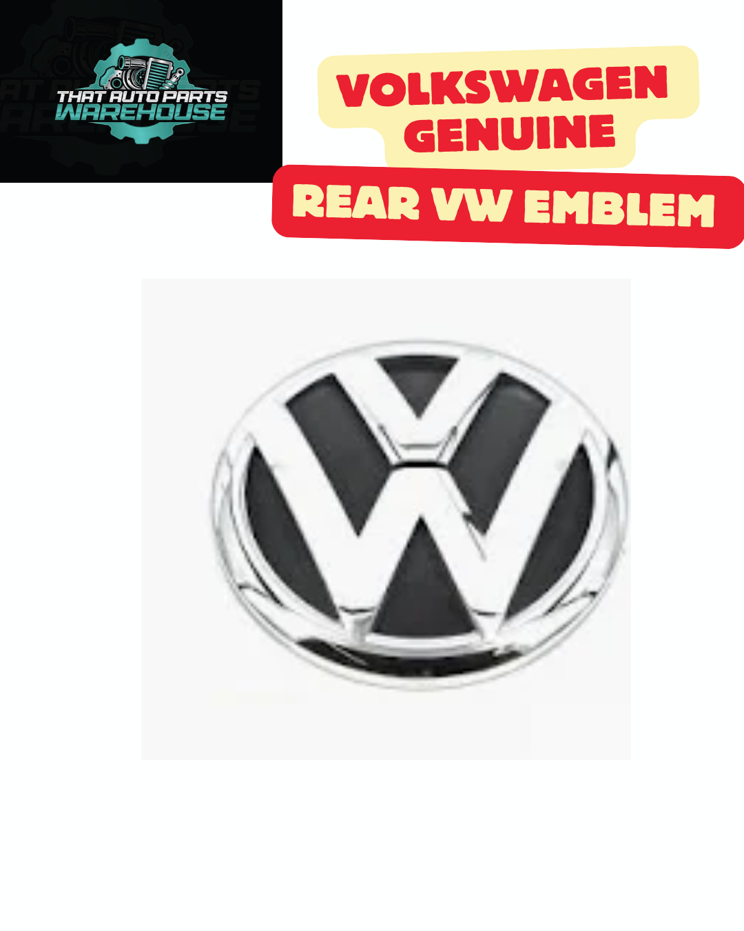 Genuine VW Rear Tailgate Emblem – Amarok (2016–2022) – P# 2H6853630DPJ