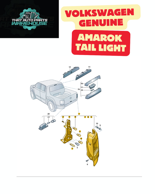 Genuine VW Tail Light with Reverse Lamp – Left Side (LH) – Amarok 2010–2022 (P# 2H2945095H)