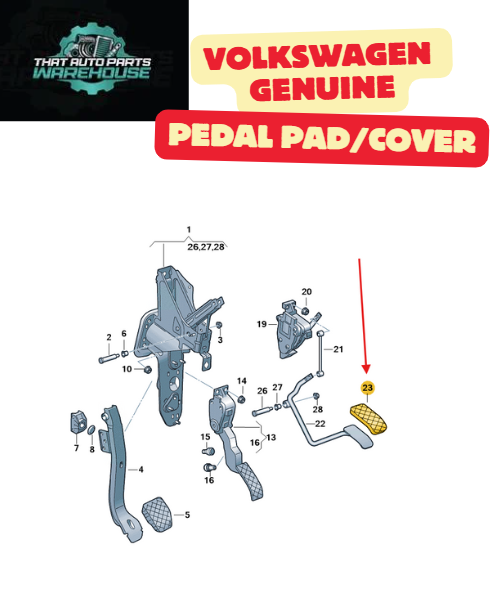 Genuine Volkswagen Accelerator Pedal Pad/Cover P# 7H2721647A – T6 Transporter (2015–2019)