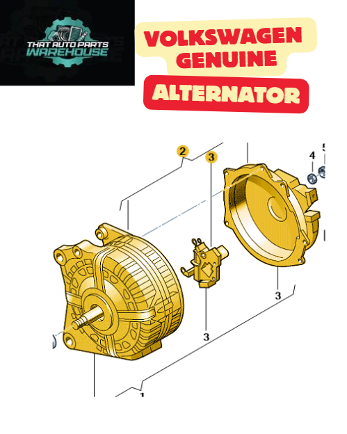 Genuine Volkswagen Alternator (Without Pulley) P# 059903023TX