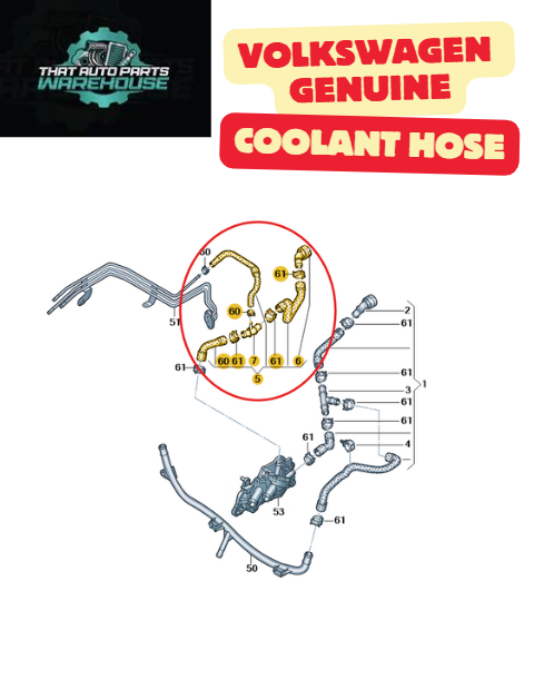 Genuine Volkswagen Coolant Hose P# 5Q0122157BP – Suits 1.4L TSI Petrol Engines