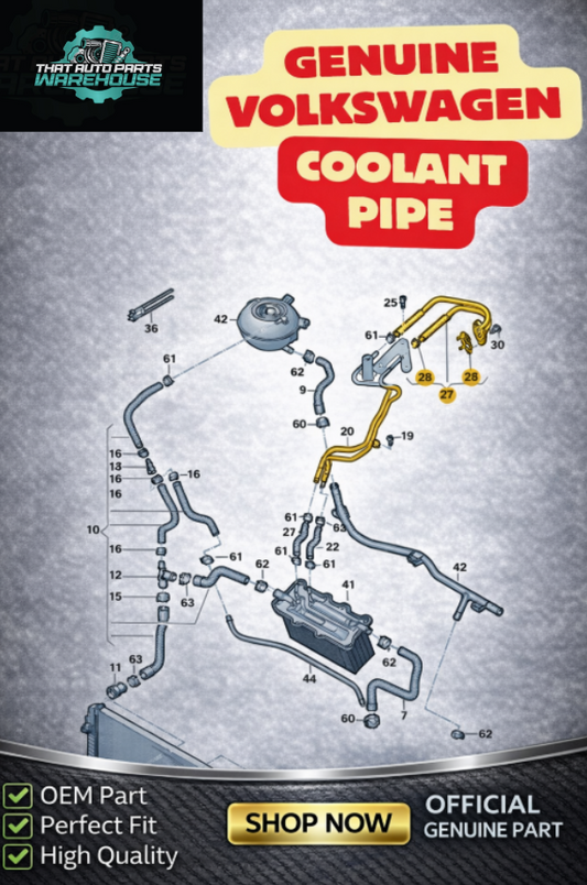 Genuine Volkswagen Coolant Pipe P# 04C122447B