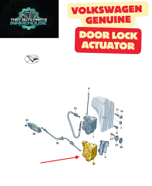 Genuine Volkswagen Front Left Door Lock Actuator P# 5N2837015M