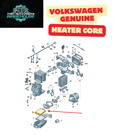 Genuine Volkswagen Heater Core P# 6R0819031