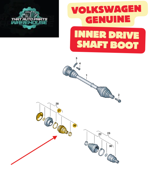 Genuine Volkswagen Inner Drive Shaft Boot P# 2H0498201B – Amarok