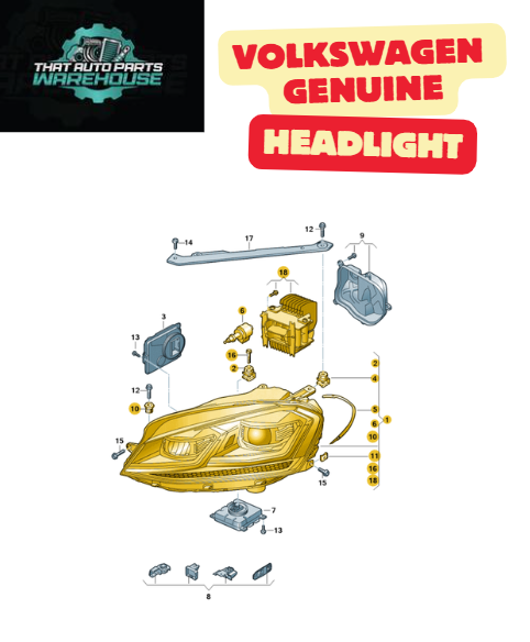 Genuine Volkswagen LH Front Headlight P# 5G2941113C