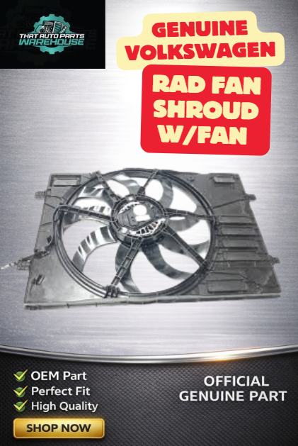 Genuine Volkswagen Rad Fan Shroud w/Fan P# 2Q0121203N