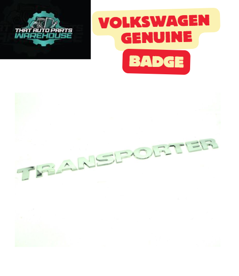 Genuine Volkswagen Tailgate Badge "Transporter" P# 7E0853687739 – T6 Transporter (2015–2019)