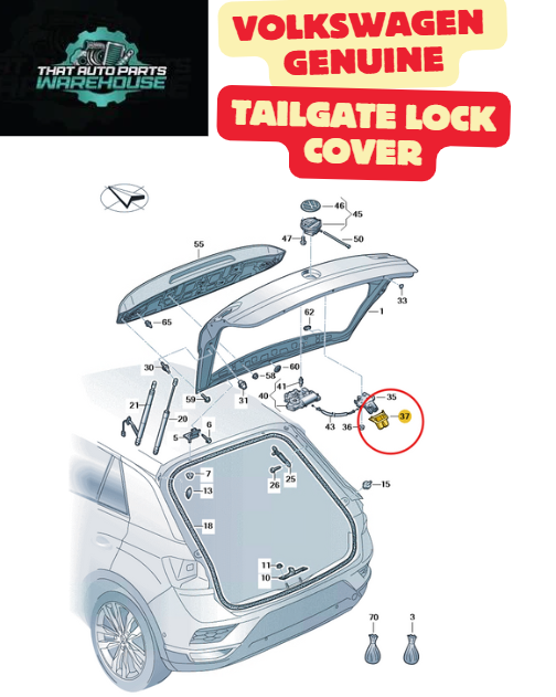 Genuine Volkswagen Tailgate Lock Cover P# 2GA8275209B9 – Suits VW T-Roc
