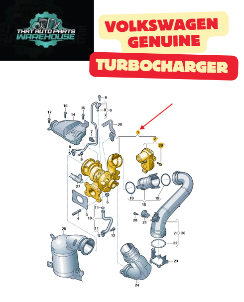 Genuine Volkswagen Turbocharger P# 04E145873N – Golf 1.4L TSI