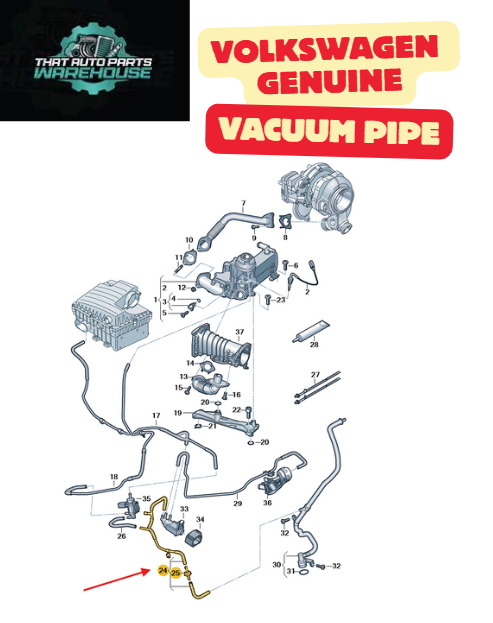 Genuine Volkswagen Vacuum Hose P# 059131375M – Suits Amarok V6 TDI
