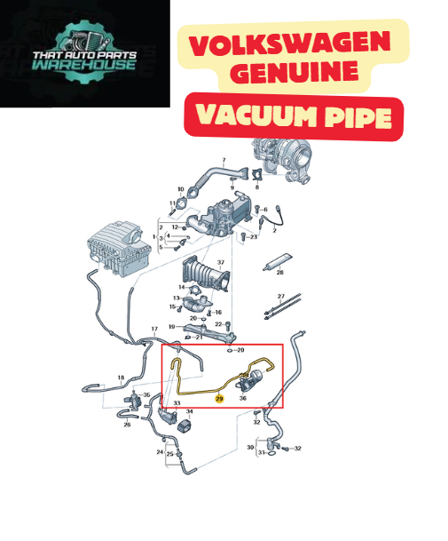 Genuine Volkswagen Vacuum Pipe P# 059131386G – Suits Amarok V6 TDI