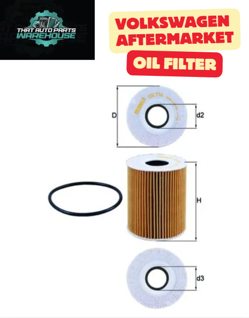 MAHLE OX776D Oil Filter (Bulk Pack 10) – Equivalent to VW 2HJ115351