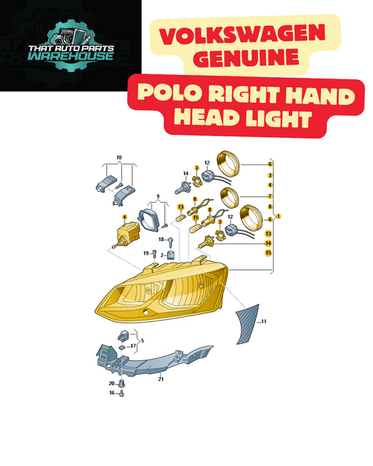 Volkswagen Polo Right Headlamp – Genuine VW 6C2941006C